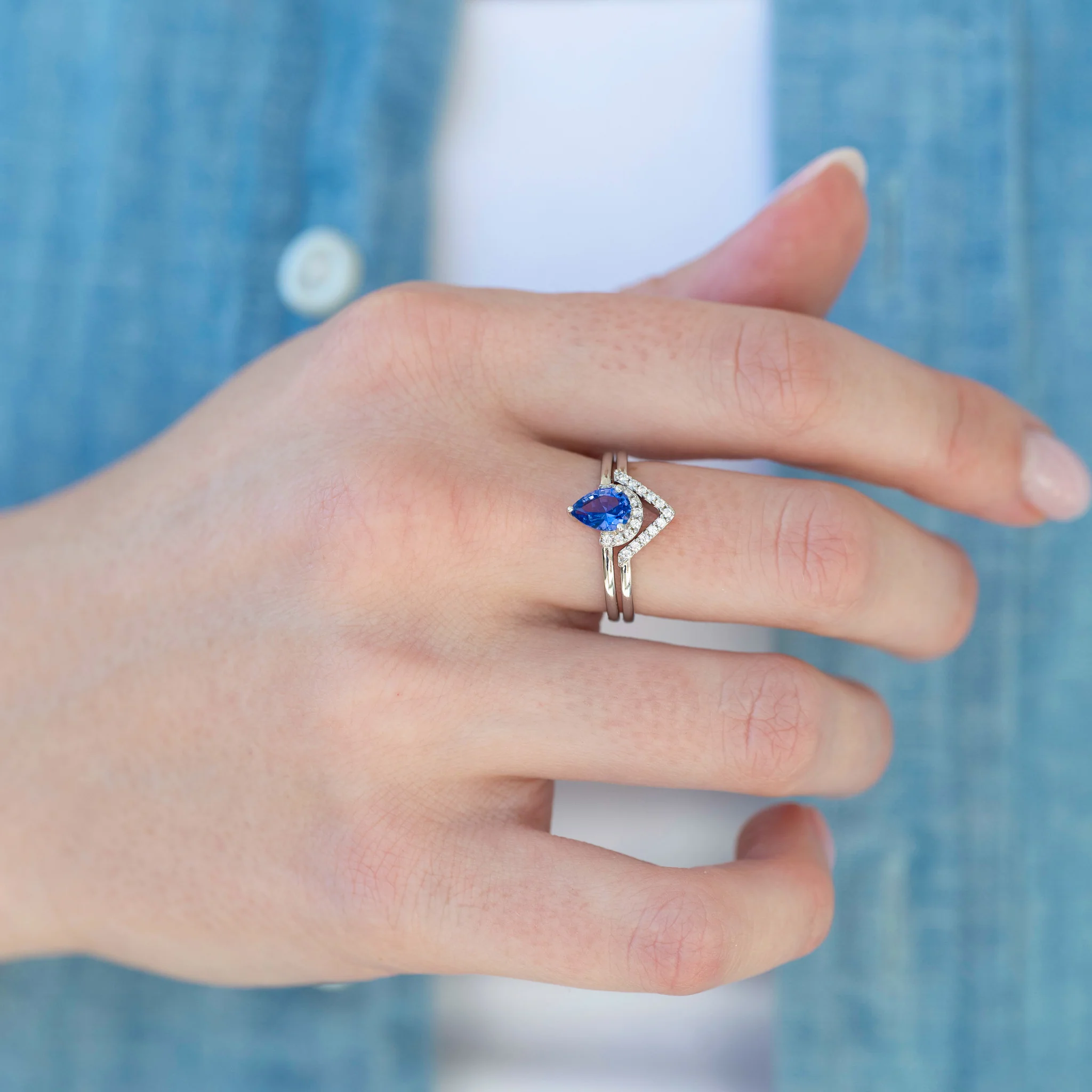 Aria Tanzanite Ring Set- Sterling Silver - Image 3