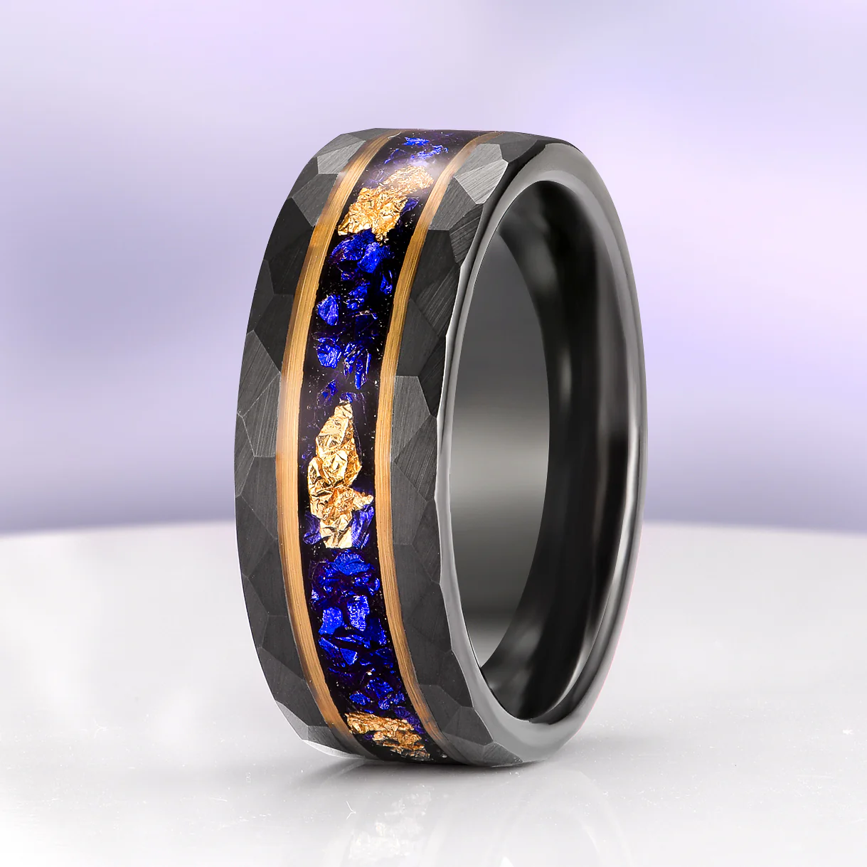 Skye Kite® Blue Sapphire & Gold Leaf Couples Ring Set - Image 3