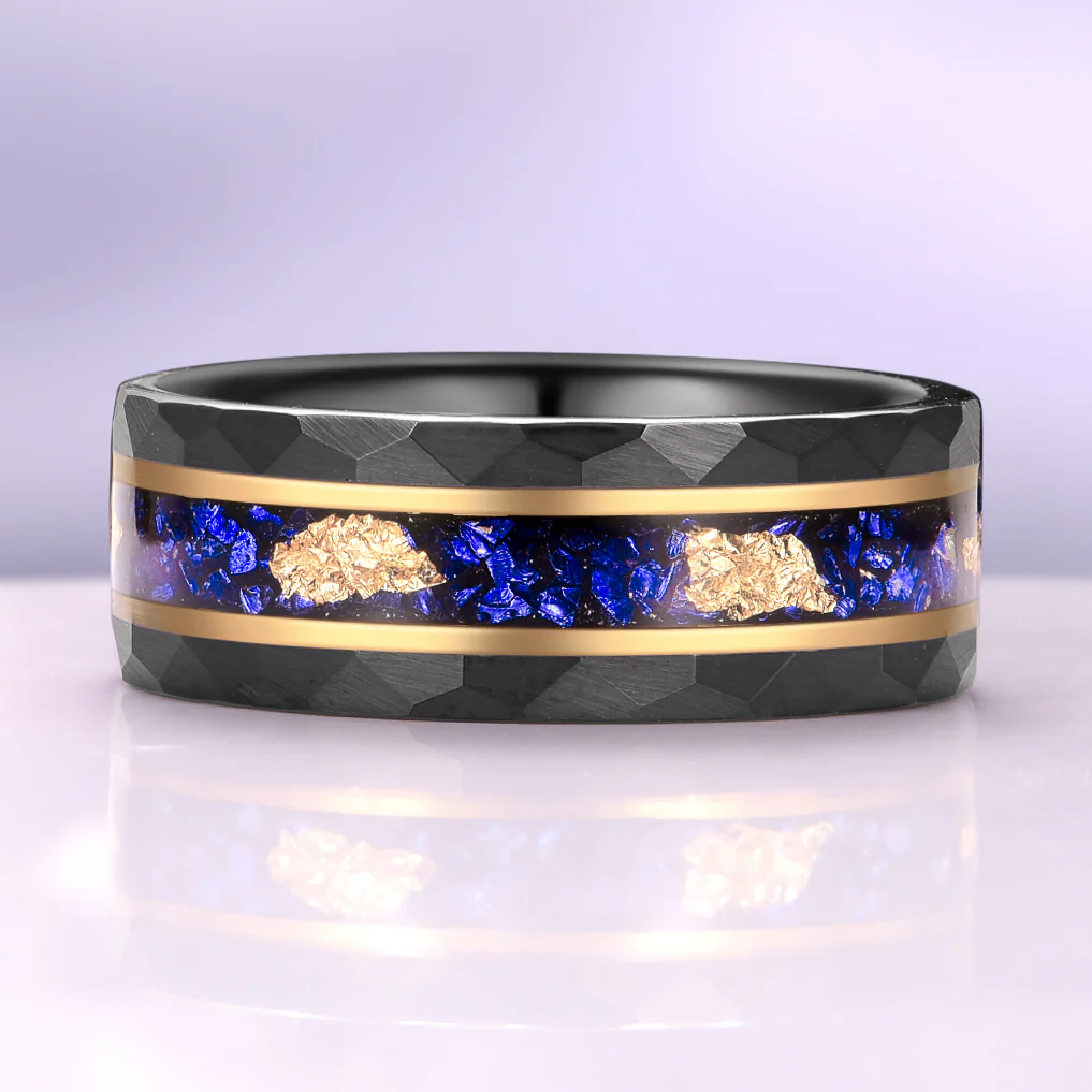 Skye Kite® Blue Sapphire & Gold Leaf Couples Ring Set - Image 7