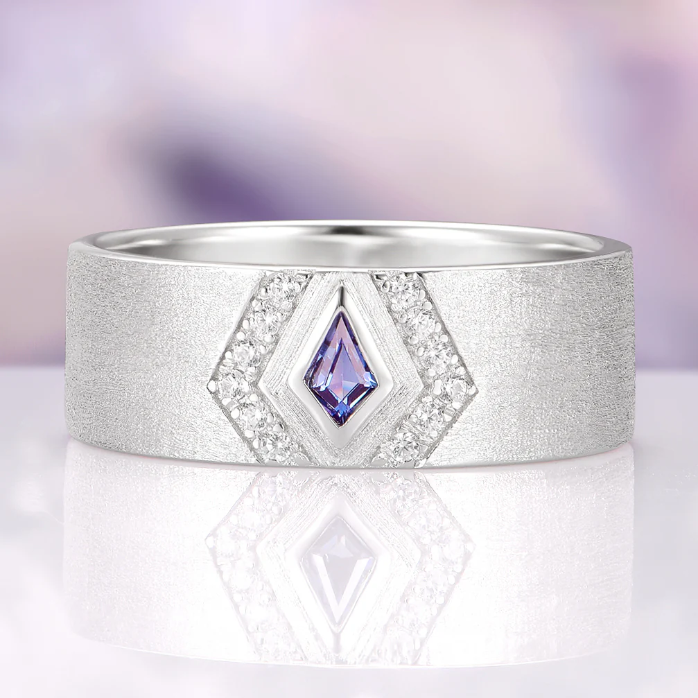 Elowen Alexandrite Couples Ring Set - Image 3