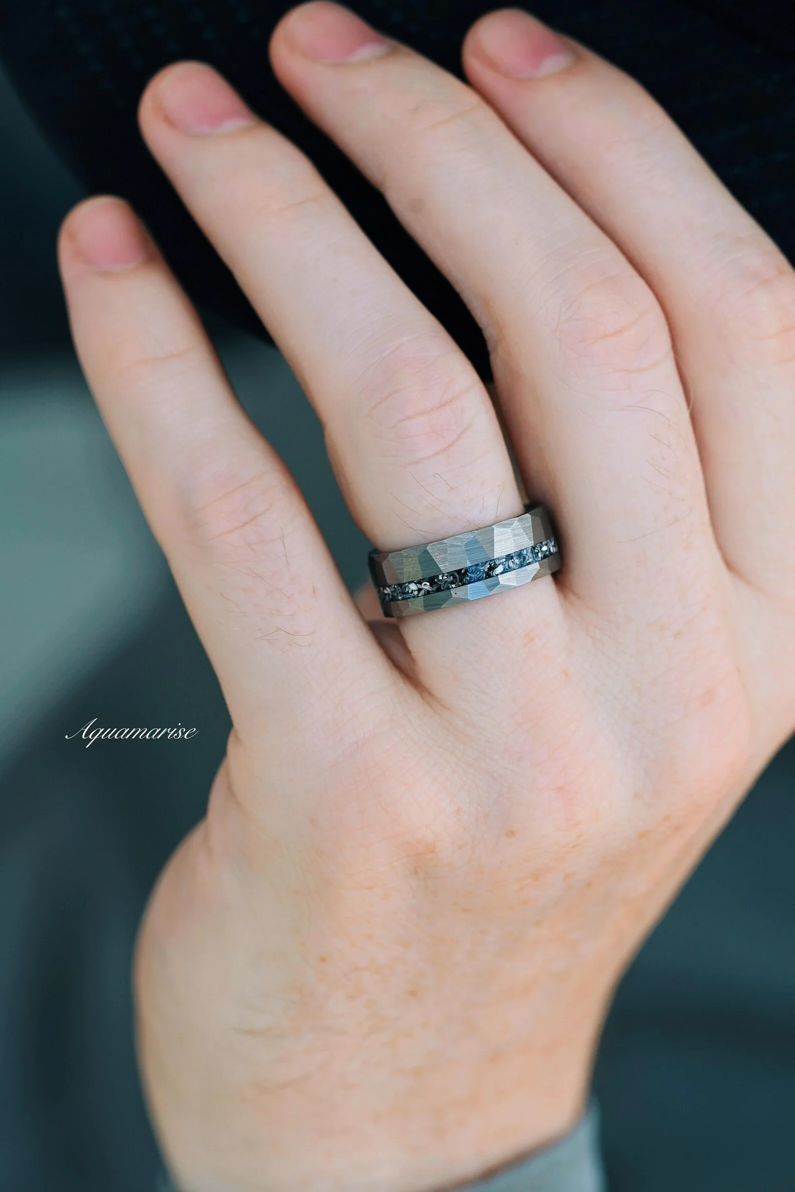 Skye Kite® Galaxy Salt & Pepper (Herkimer Diamond) and Meteorite Couples Ring Set - Image 12