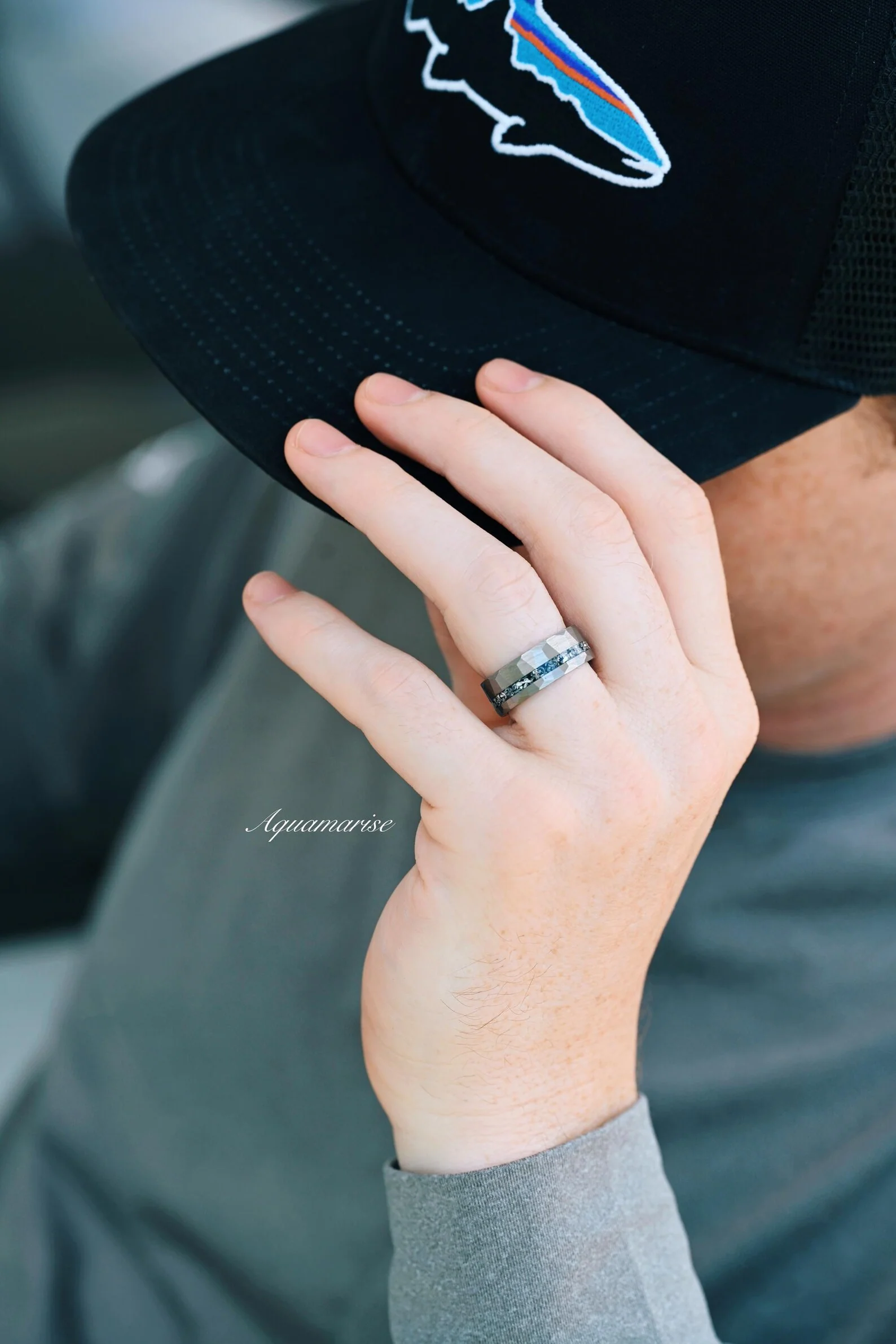 Skye Kite® Galaxy Salt & Pepper (Herkimer Diamond) and Meteorite Couples Ring Set - Image 10