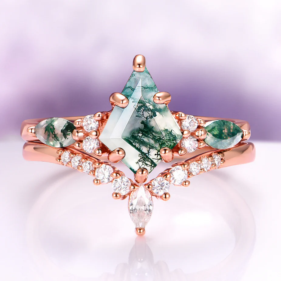 Skye Kite® Moss Agate Couples Ring Set - Image 3