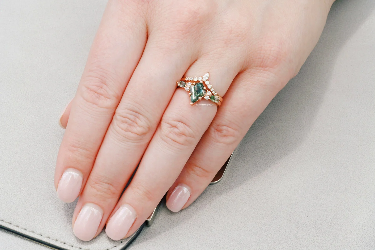 Skye Kite® Moss Agate Couples Ring Set - Image 6