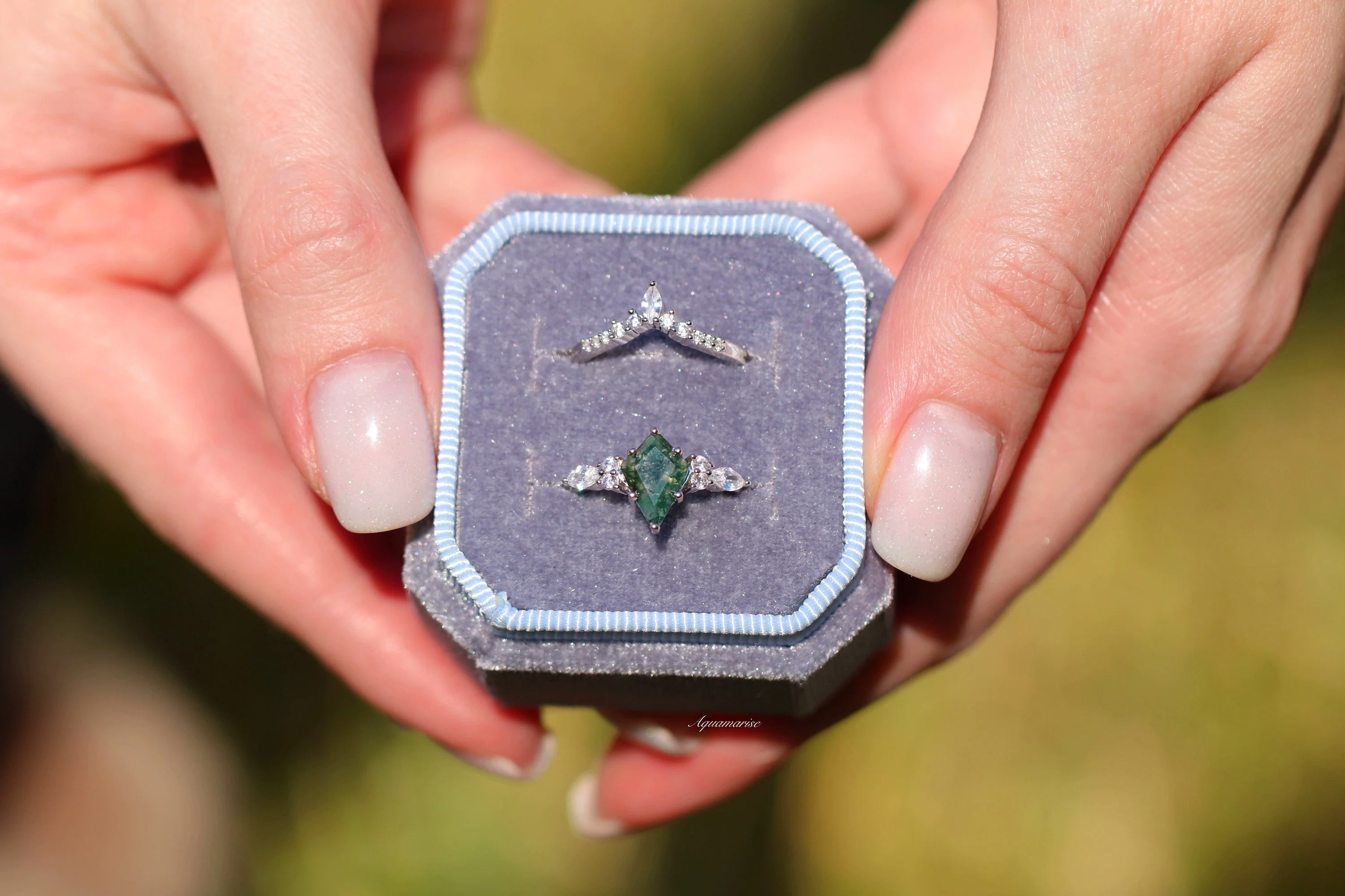 Skye Kite® Green Moss Agate Ring in Sterling Silver - Image 3