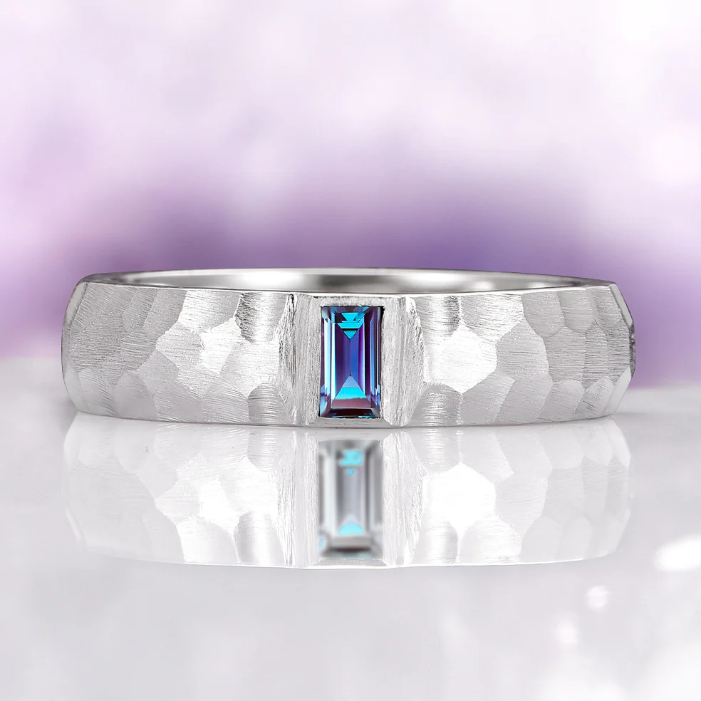Wisteria Alexandrite Leaf Couples Ring Set - Image 5