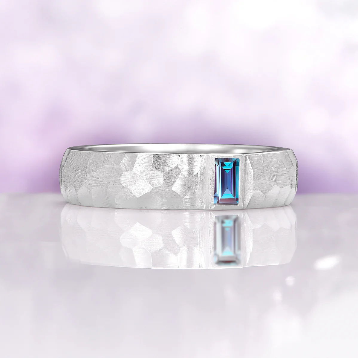 Wisteria Alexandrite Leaf Couples Ring Set - Image 8